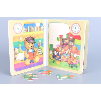 Дървена книга - пъзел - Животни - 6 в 1